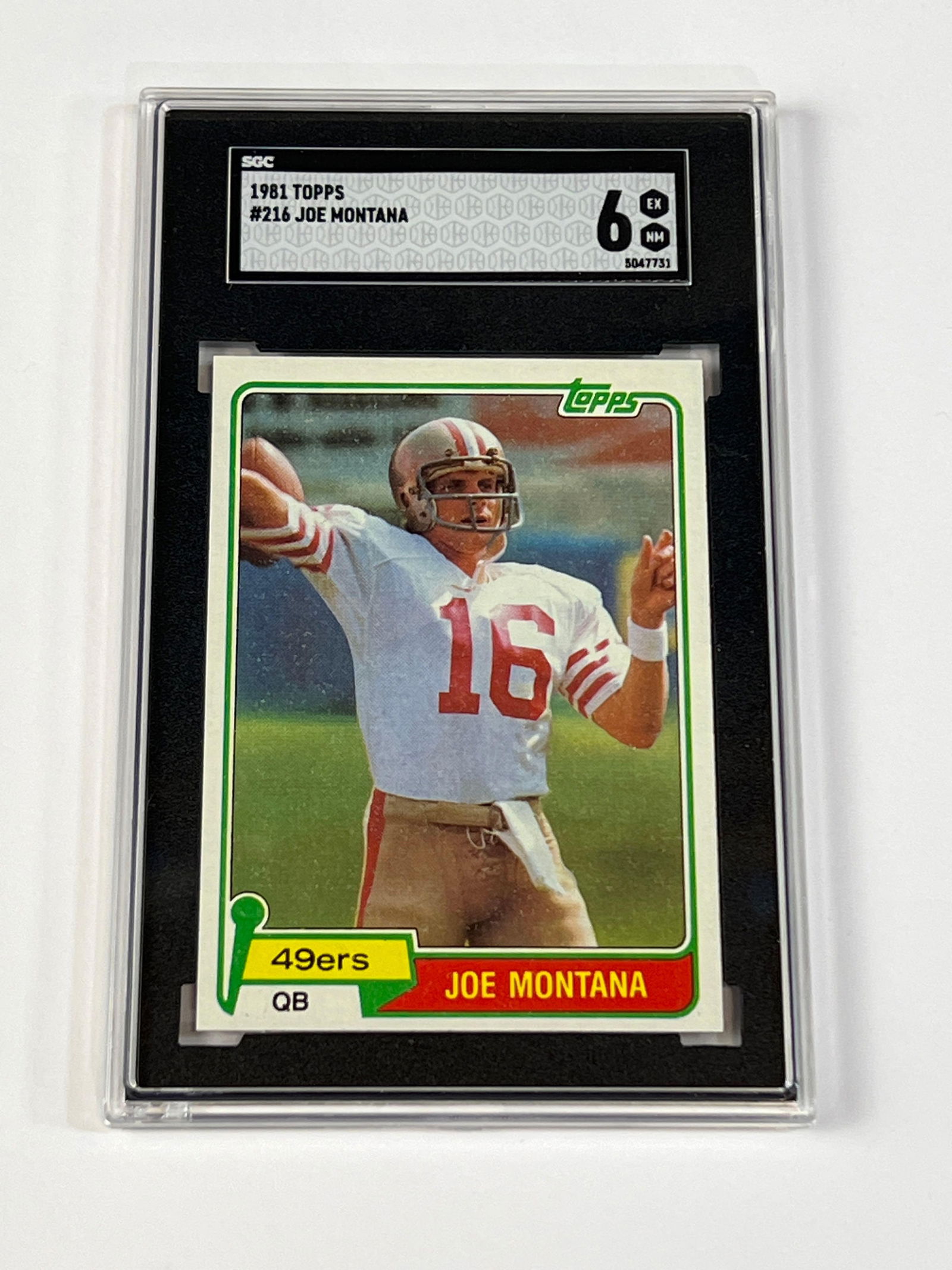 1981 Topps #216 Joe Montana Rookie Card SGC 6 (1 of 6)