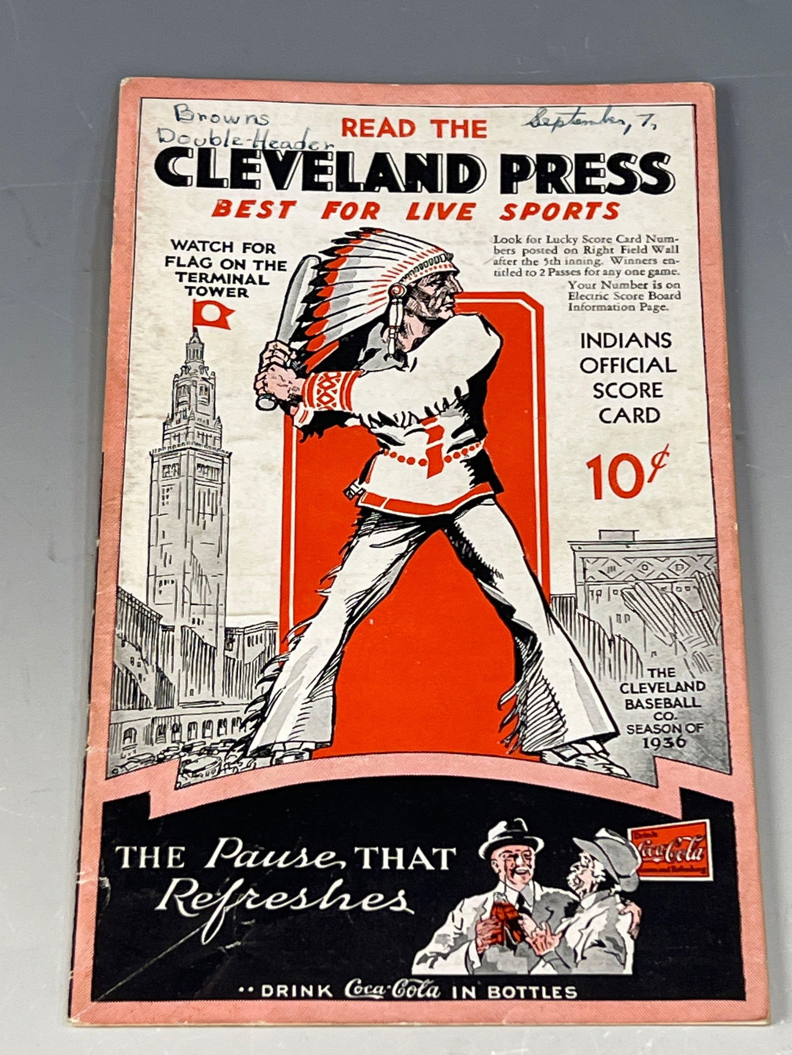 1936 Cleveland Indians Program League Park Bob Feller Rookie Win! (1 of 7)