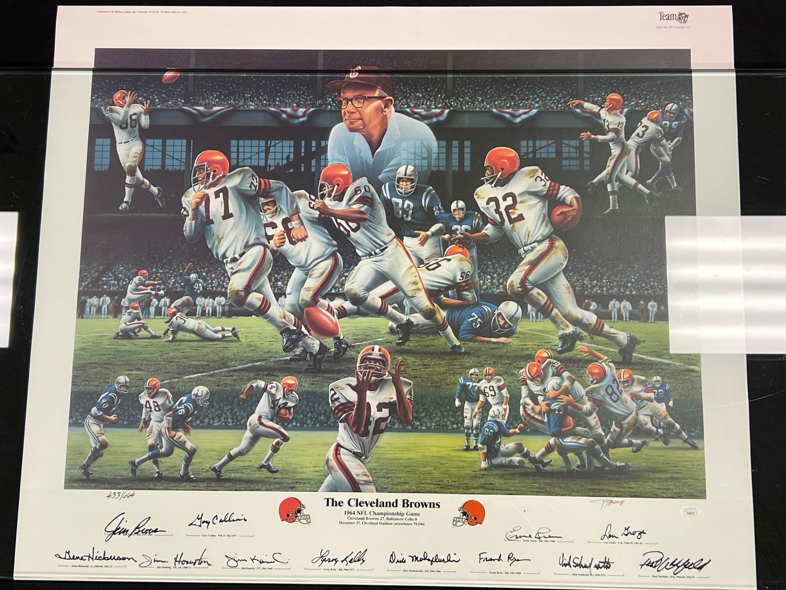 1964 Cleveland Browns NFL Champions Signed Lithograph from 1994 (1 of 7)