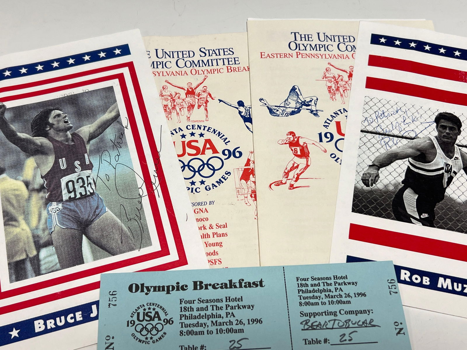 1996 USA Olympic Breakfast Program Bruce Jenner Signed (1 of 6)