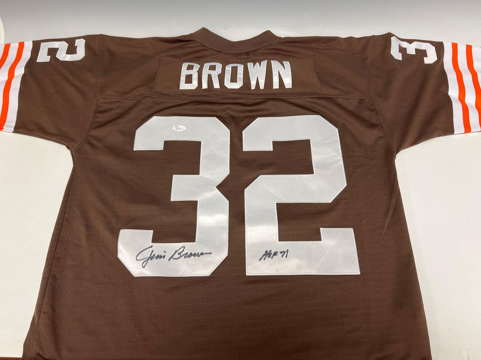 Jim Brown Signed 1963 Throwback Jersey JSA (1 of 9)