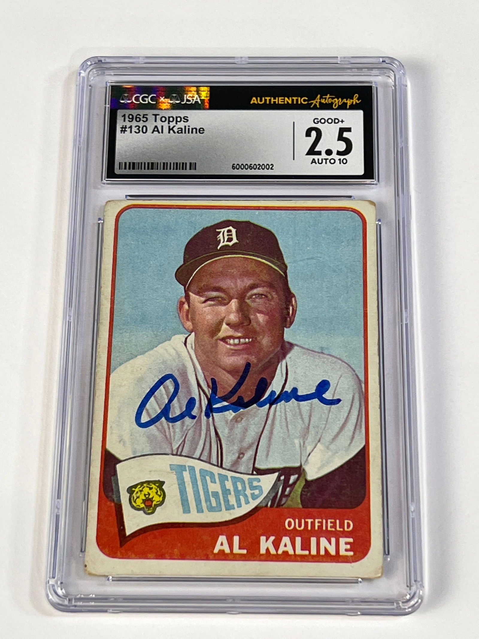 1965 Topps #130 Al Kaline Autographed Card CGC x JSA Auto 10 (1 of 7)