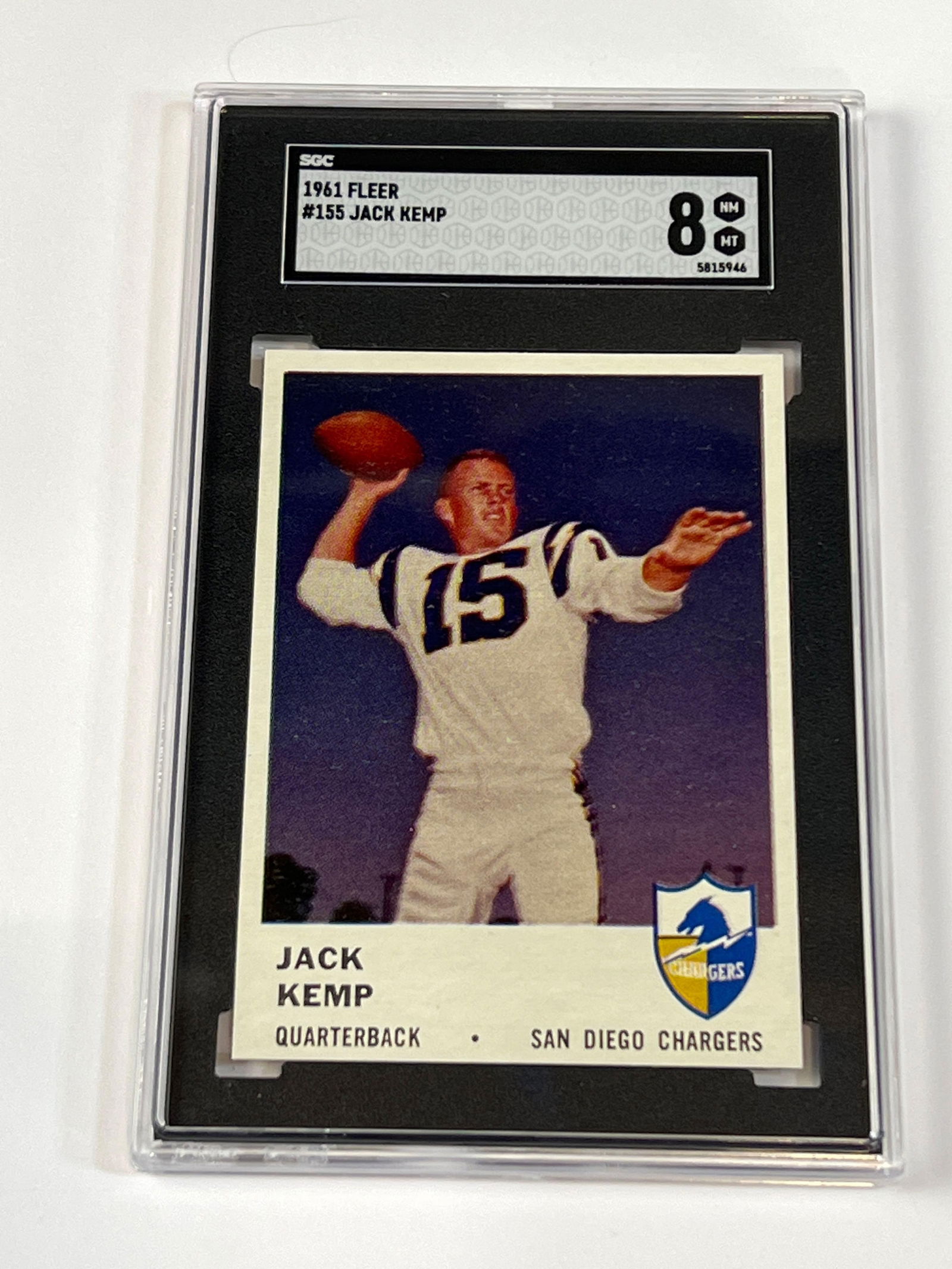 1961 Fleer Football #155 Jack Kemp SGC 8 NM-MT (1 of 6)