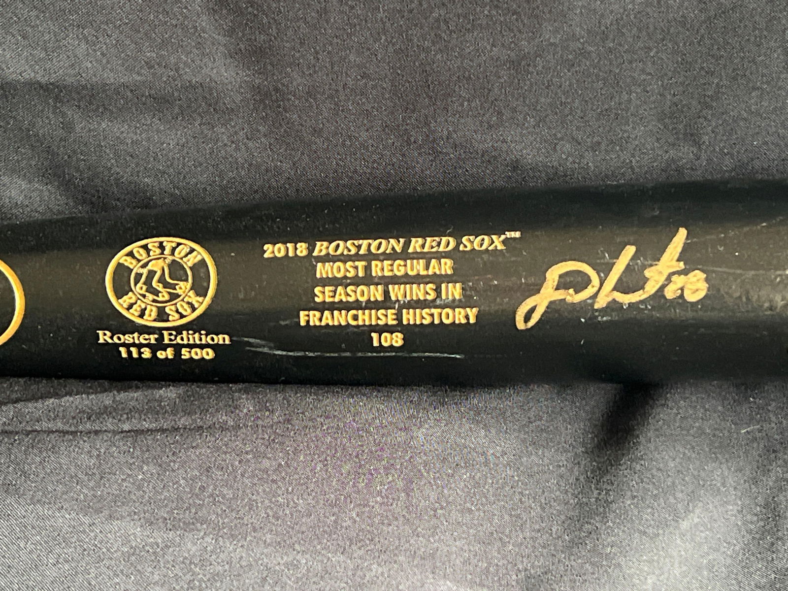 2018 Boston Red Sox JD Martinez Signed Bat LE#113/500 Steiner (1 of 7)