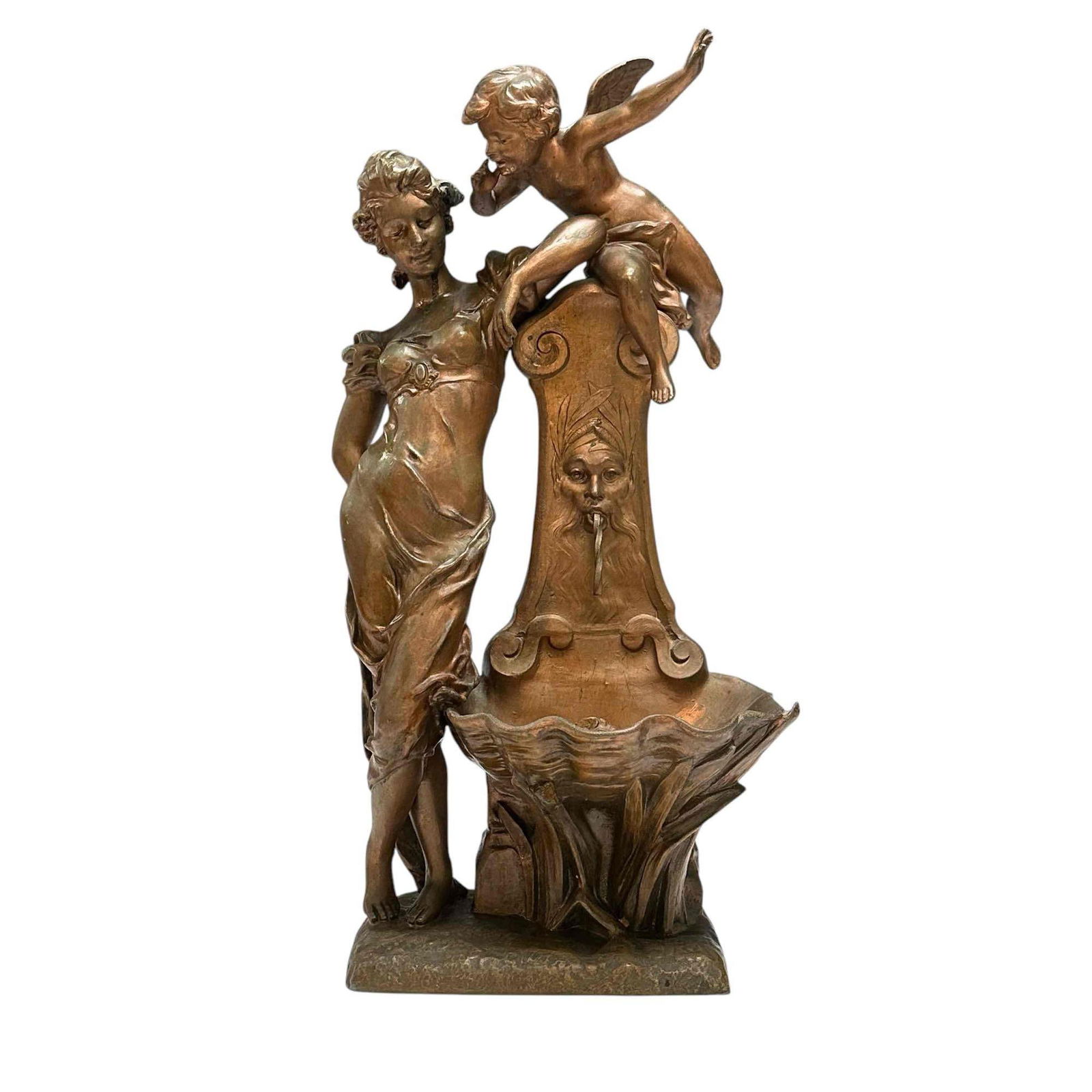 Bronzed Metal Figural Lamp after Edouard Drouot (French 1859-1945) (1 of 19)