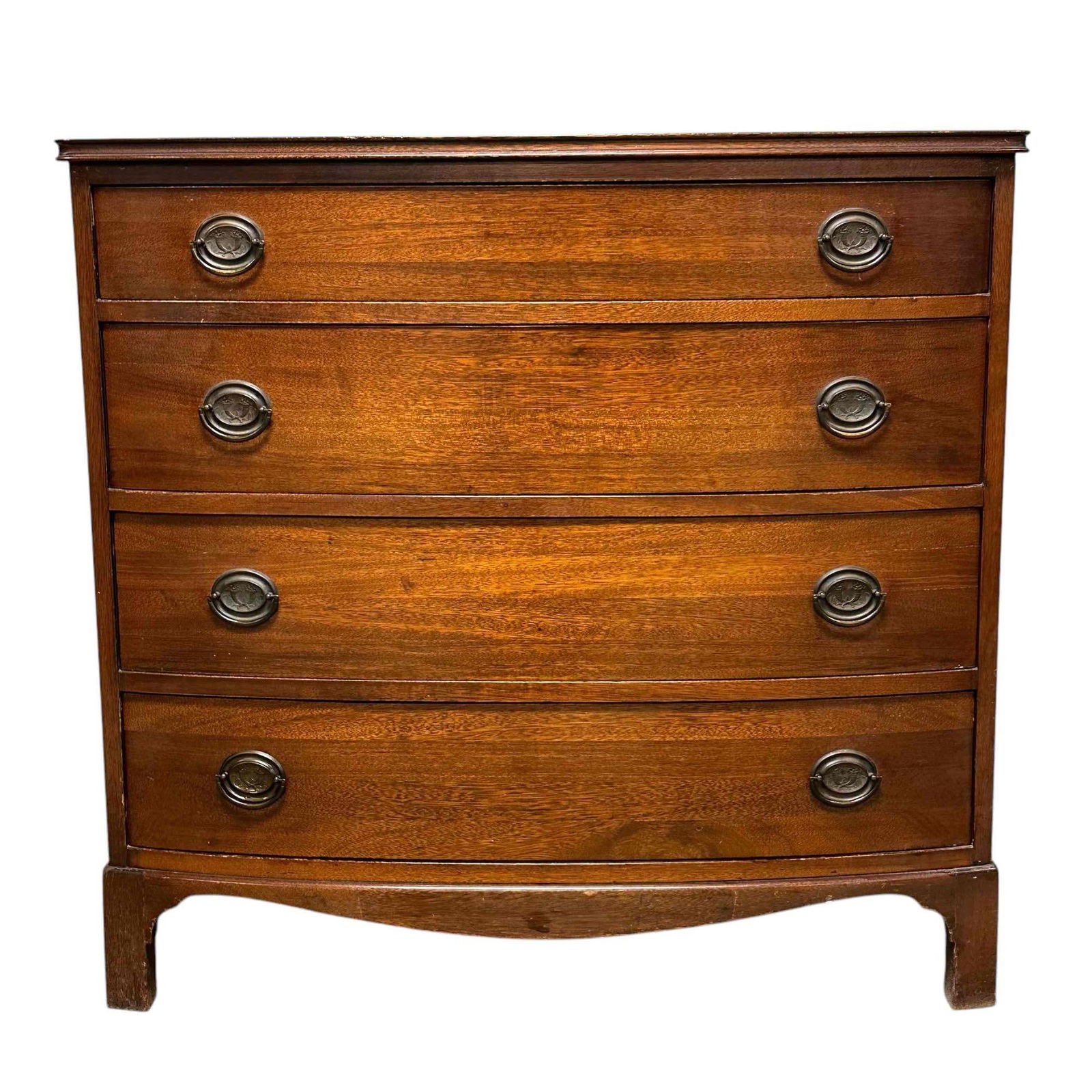 1940's American Mahogany Bachelors Bow Front Chest (1 of 16)