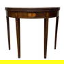American Mahogany Flip Top Demilune Games Table