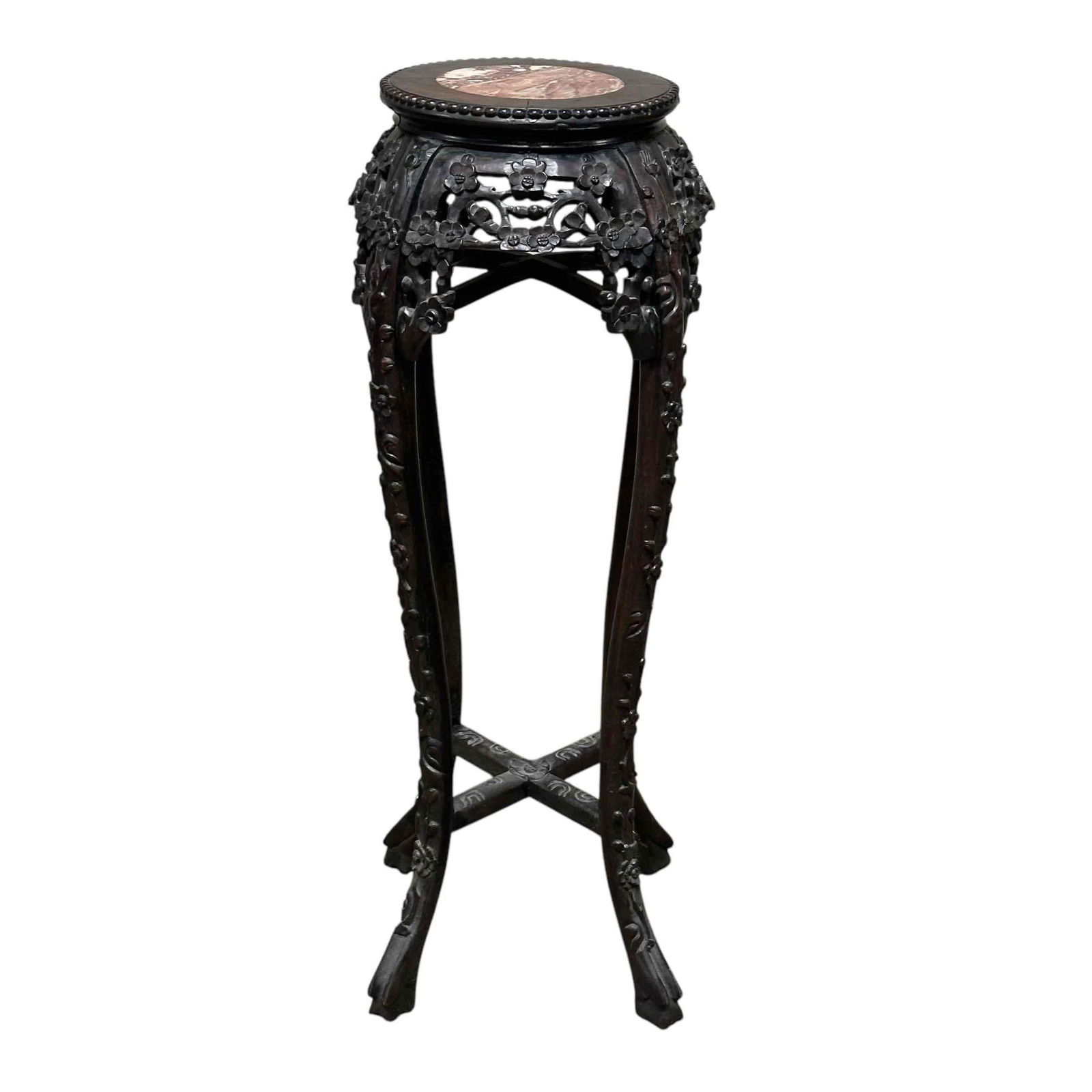 Chinese Export Carved Rosewood Pedestal Fern Stand (1 of 18)