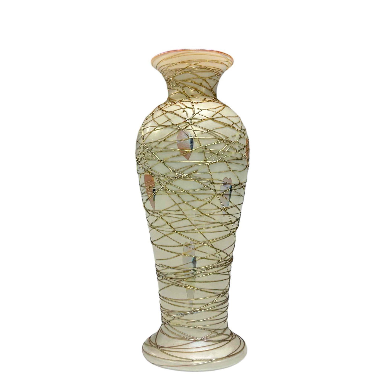 DURAND Heart and Vine Threaded Art Glass Vase (1 of 17)