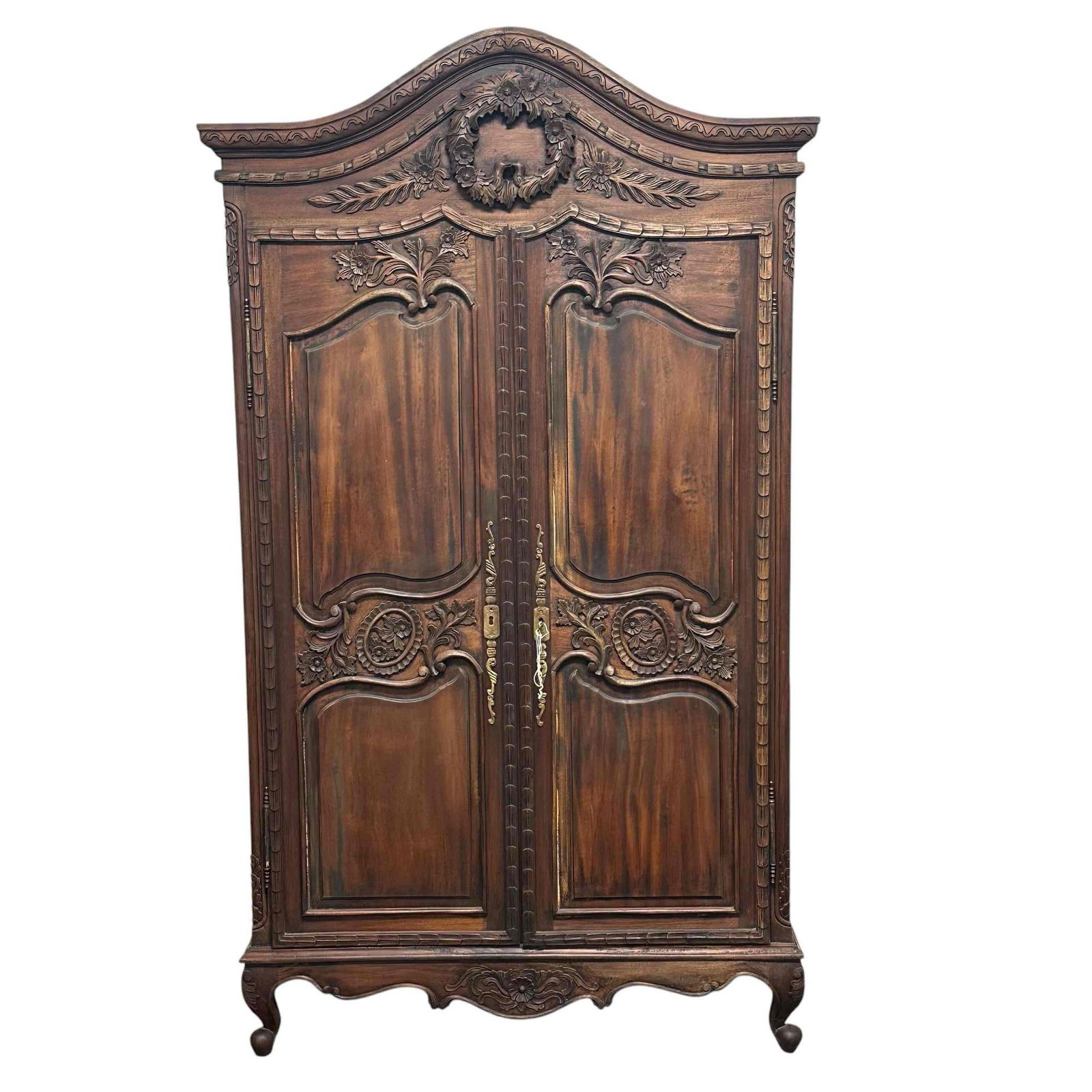 Stately Country French Two Door Carved Wardrobe (1 of 16)