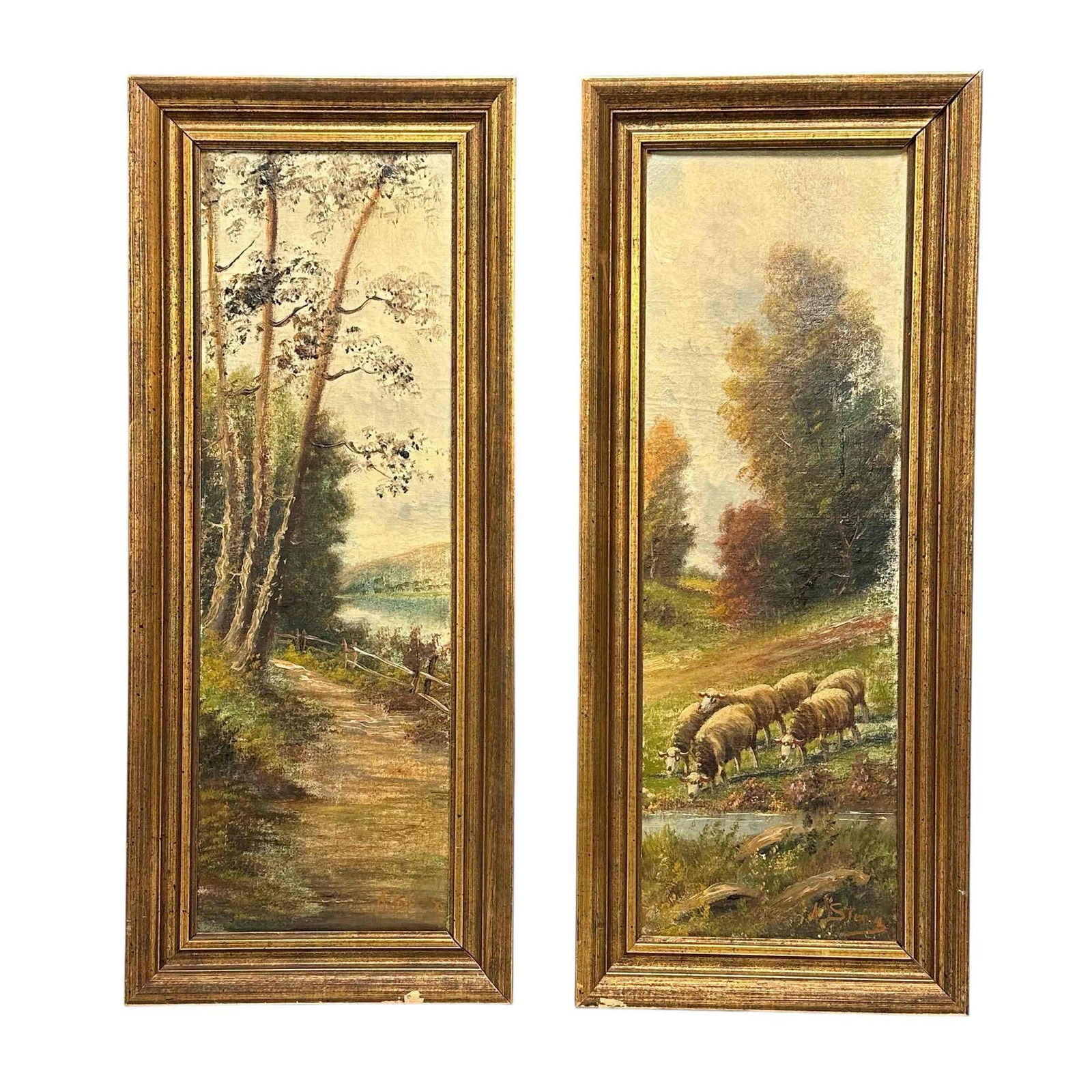 (2) Early 20th Century Country Landscapes - Signed Oil Paintings (1 of 18)