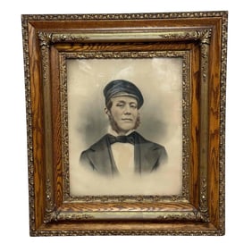 19th C. John Baldwin Chromolithograph In Oak Frame