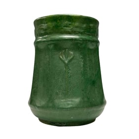 Arts and Crafts Green Pottery Vessel