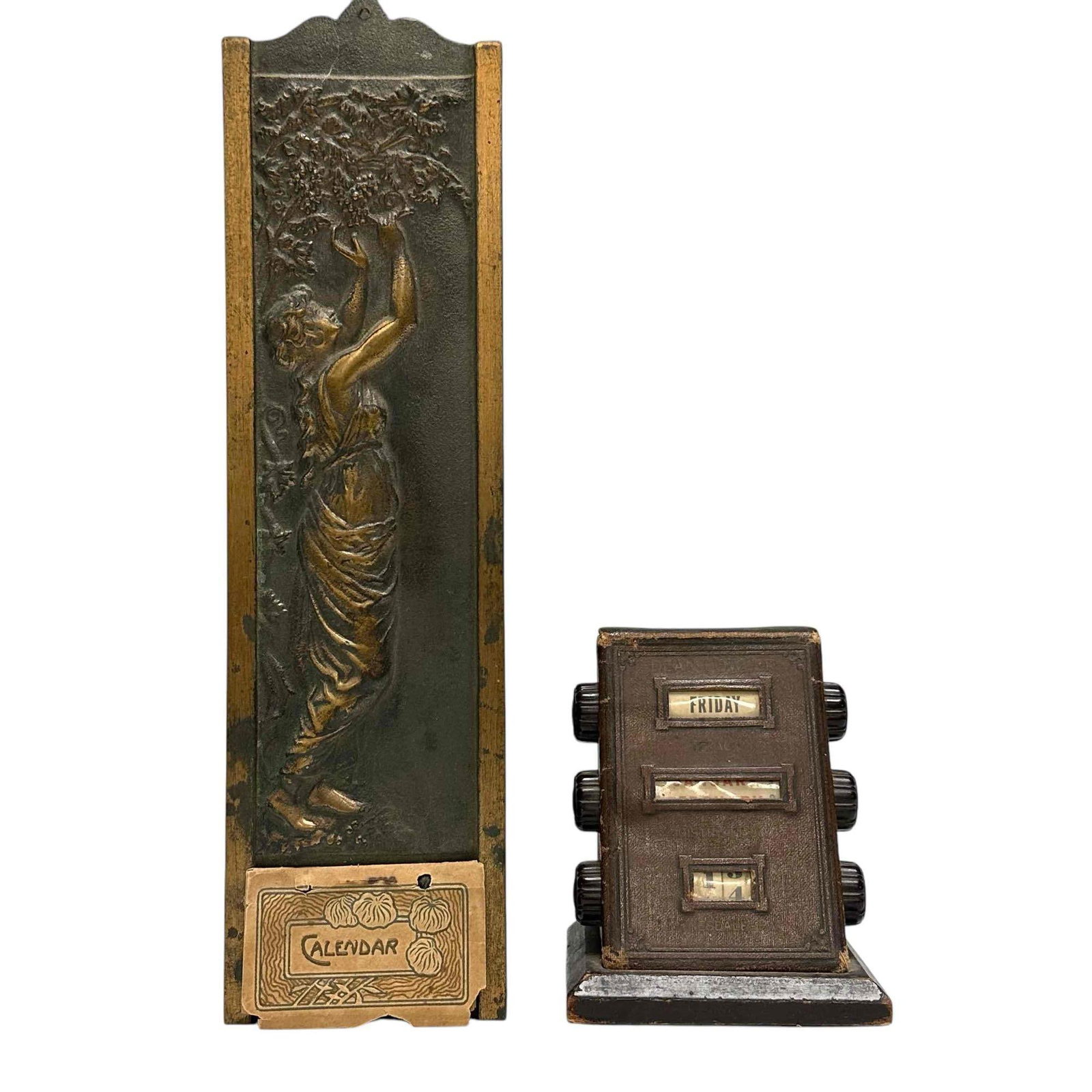 Two (2) Antique Bronze and Desk Calendars (1 of 18)