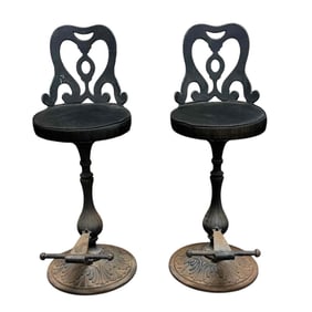 Pair of Cast Iron Saloon or Parlor Stools