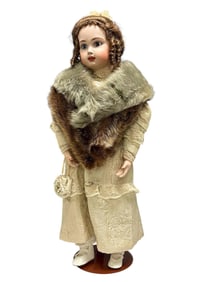 Artist Signed DONNA RUBERT Vintage Clothed Porcelain Doll