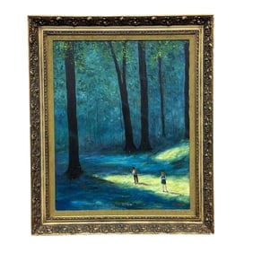 Raul Lebron (20th C. French) Oil on Canvas FOREST