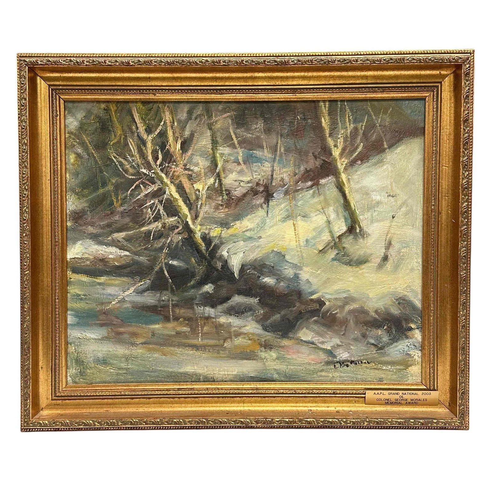 B. Claudine Elsemiller(NY 1917 - 2007) WINTER Oil on Canvas (1 of 18)