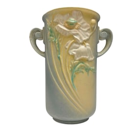 Roseville Pottery Soft Blue Poppy Vase