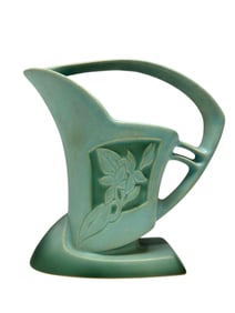 Roseville Pottery Green Silhouette Basket 709-8"