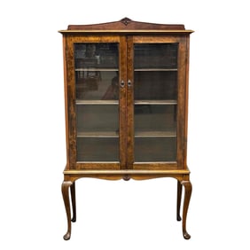 20th Century China Display on Queen Anne Legs