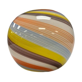 Venetian Murano Marble Swirl Fishbowl Vase