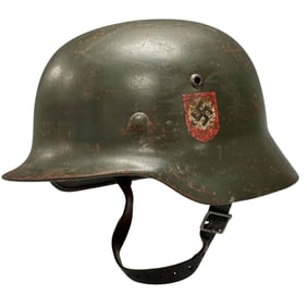 German WWII (WW2) M35 SS Helmet w/ Double Decals and Liner