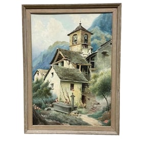 W. Scotti (20th Century Italian) - Watercolor on Artisan Panel Board