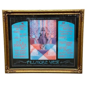 Bill Graham Presents Fillmore West 1970 Summer Line-Up Vintage Poster & Frame