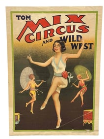 Vintage Tom Mix Circus & Wild West Poster