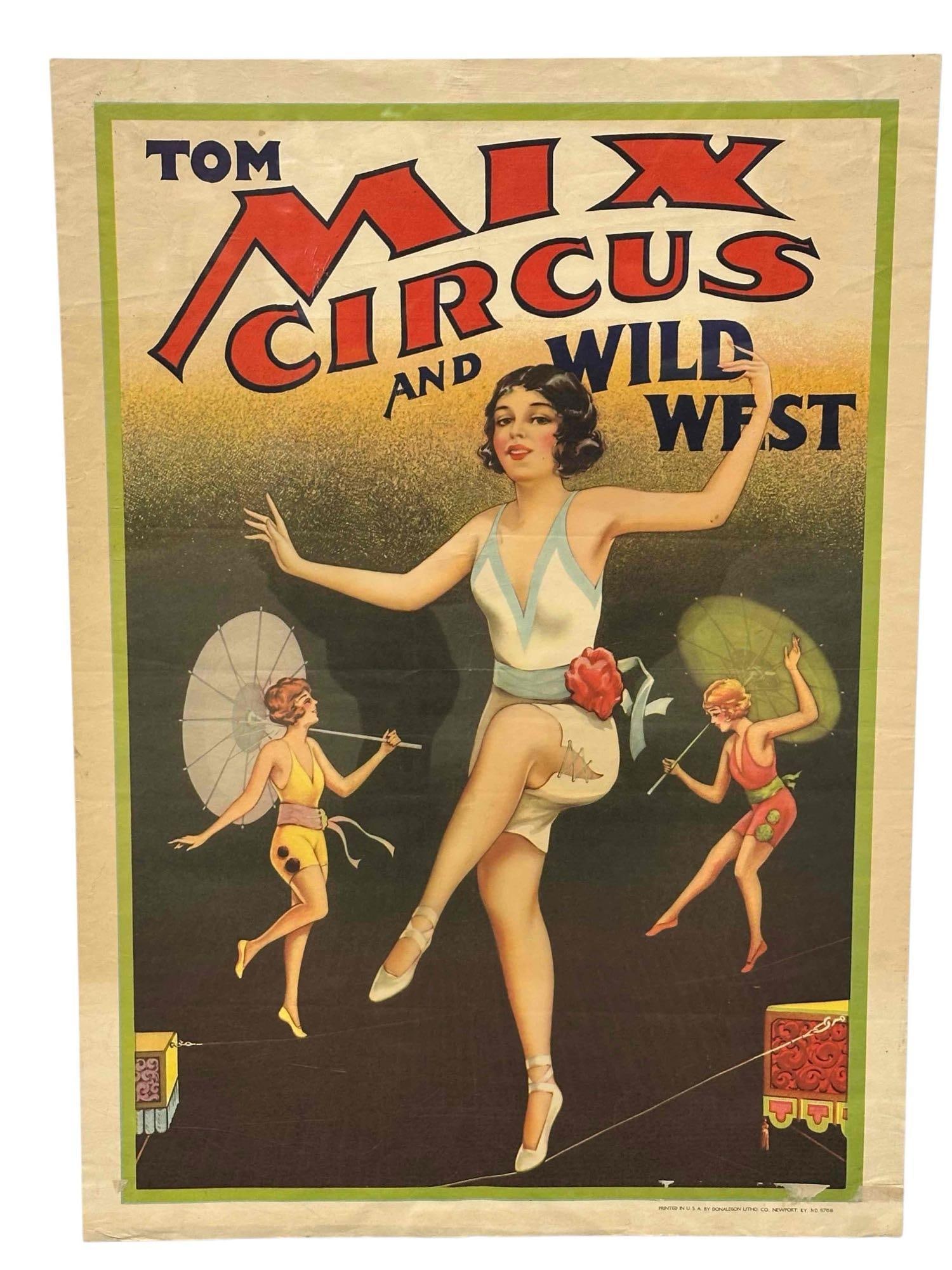 Vintage Tom Mix Circus & Wild West Poster (1 of 10)