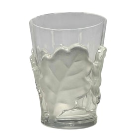 Lalique French Crystal "chene" Oak Leaf Tumbler