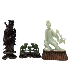 Three (3) Chinese Carved Figurines - Jade