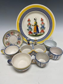 Ten (10) Matching or Similar Quimper Pieces