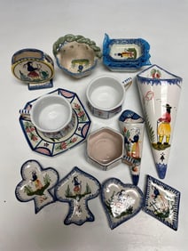 Group of Fifteen (15) Quimper Pieces