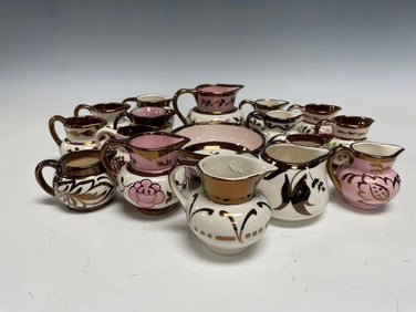 Seventeen (17) Assorted Pieces of English Lustreware