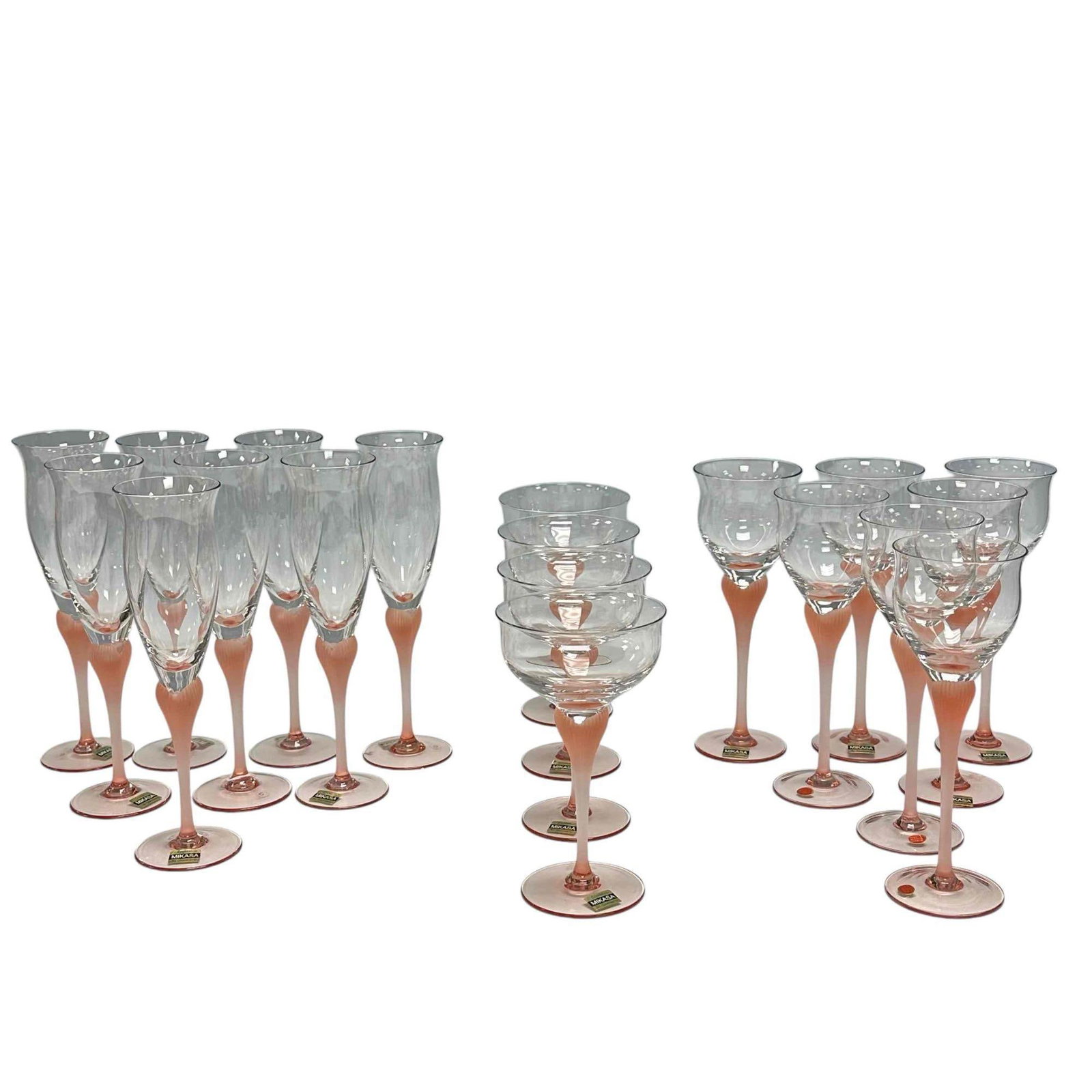 Mikasa Sea Mist Coral Frosted Crystal Stemware - 19 pcs. (1 of 12)