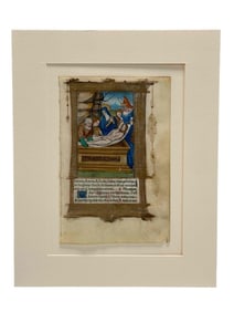 16th C. Entombment Hand Illuminated Manuscript - Book of Hours