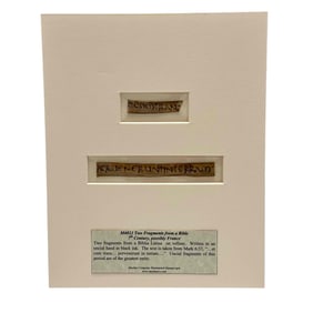 Two Fragments from a Bible in Latin on Vellum - 7th century