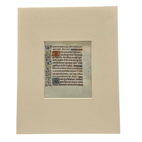 Manuscript Latin Single Leaf from Book of Hours