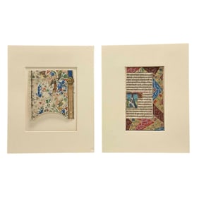 Two (2) Medevial Illuminated Manuscripts on Vellum and Tempera