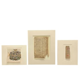 Three (3) Medieval Fragment Illuminated Manuscripts
