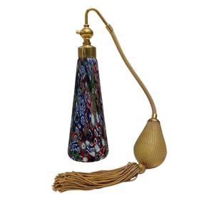 Italian Millefiori Art Glass Perfume w Atomizer