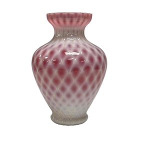 A Fine Ruby Diamond Art Glass Vase