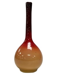 Hobbs Wheeling Peachblow Case Glass Stick Vase