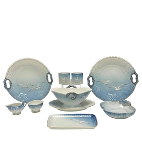 Ten (10) Royal Copenhagen Danish Porcelain SEAGULL