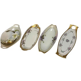 Art Deco Hand Painted Porcelain Relish Trays