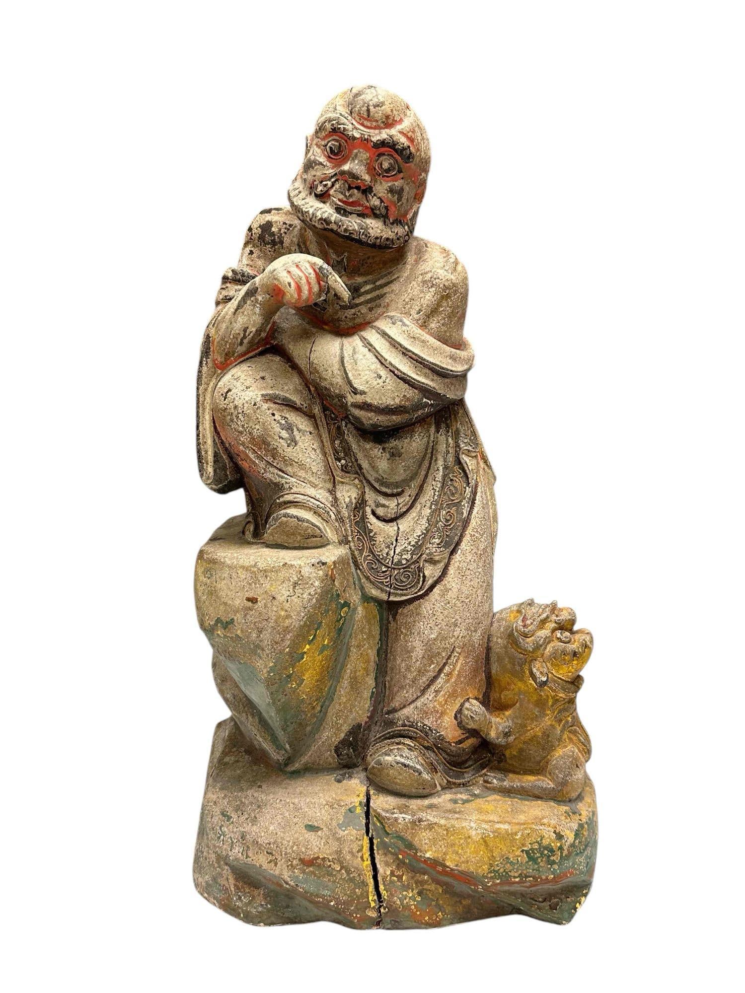 Chinese Bamboo Lohan Carved Style Statue (1 of 14)