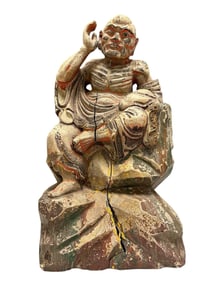 Chinese Bamboo Lohan Carved Style Statue