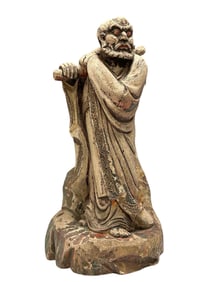 Chinese Bamboo Lohan Carved Style Statue